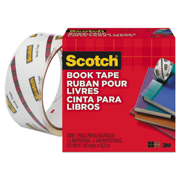 Scotch® Book Tape, 3" Core, 1.5" X 15 Yds, Clear freeshipping - TVN Wholesale